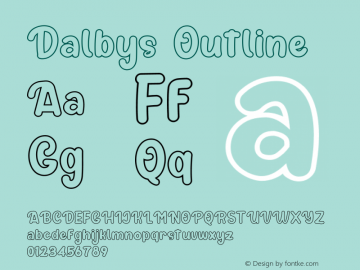 Dalbys Outline Outline Version 1.00;November 2, 2020;FontCreator 13.0.0.2681 64-bit Font Sample
