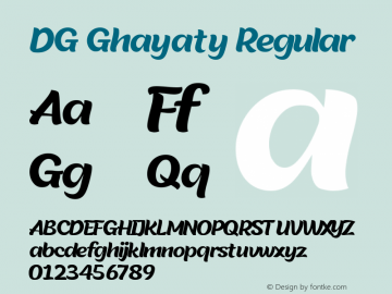 DG Ghayaty Version 1.00;August 24, 2020;FontCreator 12.0.0.2563 64-bit图片样张