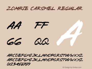 Zombie Carshel Version 1.002;Fontself Maker 3.3.0图片样张