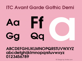 ITC Avant Garde Gothic Demi Version 003.001 Font Sample