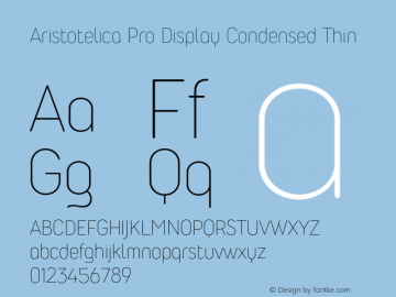 Aristotelica Pro Display Condensed Thin Version 1.000;hotconv 1.0.109;makeotfexe 2.5.65596图片样张