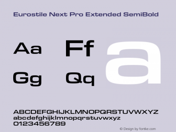 Eurostile Next Pro Ext SmBd Version 2.00 Font Sample