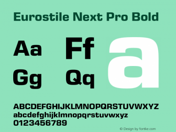 Eurostile Next Pro Bold Version 2.00 Font Sample