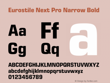 Eurostile Next Pro Nr Bold Version 1.00 Font Sample