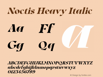 Noctis Heavy Italic Version 1.000图片样张