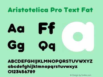 Aristotelica Pro Text Fat Version 1.000 Font Sample