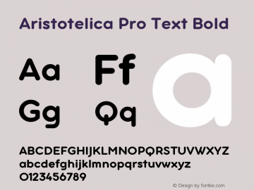 Aristotelica Pro Text Bold Version 1.000 Font Sample