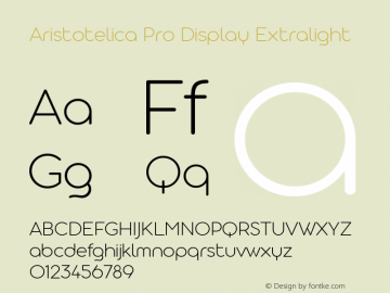 Aristotelica Pro Display Extralight Version 1.000图片样张