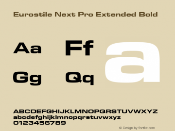 Eurostile Next Pro Ext Bold Version 2.00 Font Sample