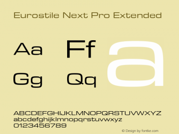 Eurostile Next Pro Ext Version 2.00 Font Sample