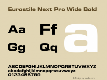 Eurostile Next Pro Wide Bold Version 1.00 Font Sample