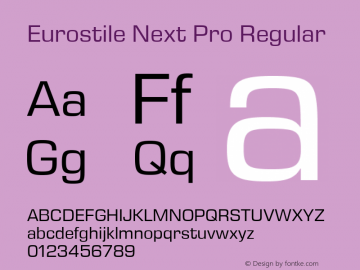 Eurostile Next Pro Version 2.00 Font Sample