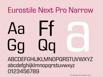 Eurostile Next Pro Nr Version 1.00 Font Sample