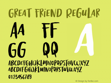 Great Friend Version 1.00;November 10, 2020;FontCreator 12.0.0.2567 64-bit Font Sample