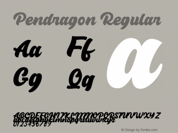 Pendragon Version 1.00;August 19, 2020;FontCreator 11.5.0.2427 64-bit Font Sample