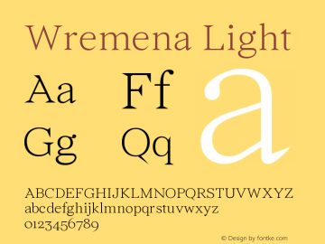 Wremena-Light 001.000 Font Sample