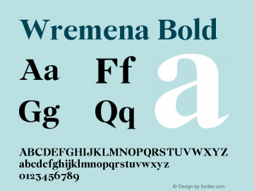 Wremena-Bold 001.000 Font Sample