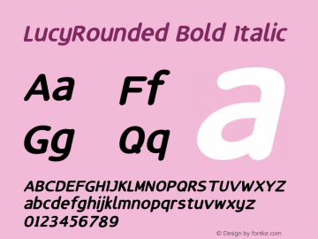 LucyRounded Bold Italic 1.000图片样张