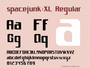 spacejunk:XL Regular spacejunk:XL Font Sample