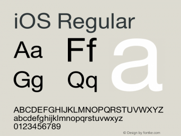 iOS Version 6.87 January 24, 2015 Font Sample