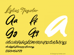 Kylies Version 1.00;September 5, 2020;FontCreator 12.0.0.2545 64-bit Font Sample