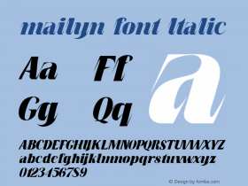 mailyn font Italic Version 1.000图片样张