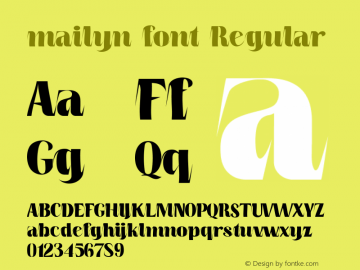 mailyn font Regular Version 1.000 Font Sample