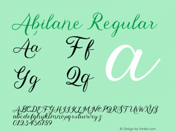 Abilane Version 1.00;November 10, 2020;FontCreator 13.0.0.2683 64-bit Font Sample