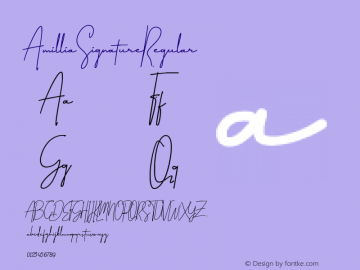 Amillia Signature Regular Version 1.000 Font Sample