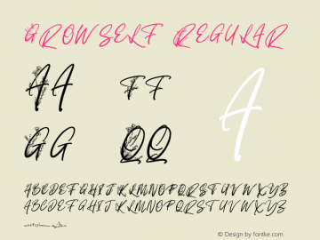 Growself Version 1.00;October 20, 2020;FontCreator 12.0.0.2567 64-bit Font Sample