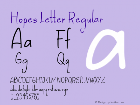 Hopes Letter Version 1.00;November 1, 2020;FontCreator 12.0.0.2567 64-bit Font Sample