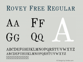 Rovey Free Regular 1.0 Font Sample