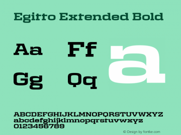 Egitto Extended Bold Version 1.0; ttfautohint (v1.8.3) Font Sample