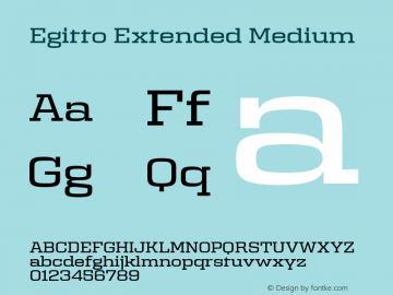 Egitto Extended Medium Version 1.0; ttfautohint (v1.8.3) Font Sample