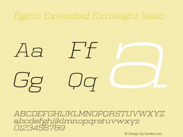 Egitto Extended Extralight Italic Version 1.0; ttfautohint (v1.8.3)图片样张