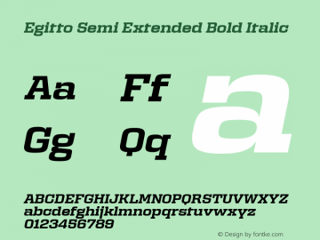 Egitto Semi Extended Bold Italic Version 1.0; ttfautohint (v1.8.3)图片样张