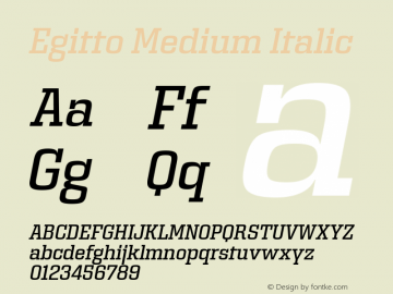 Egitto Medium Italic Version 1.0; ttfautohint (v1.8.3)图片样张