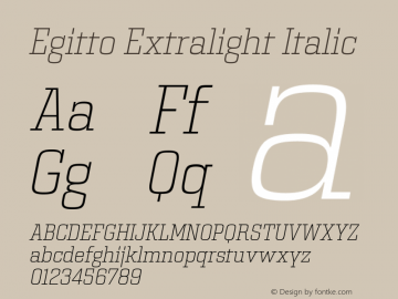 Egitto Extralight Italic Version 1.0; ttfautohint (v1.8.3)图片样张