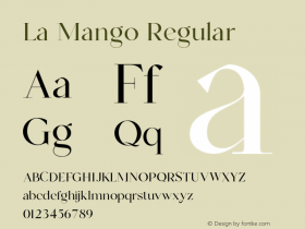 La Mango W05 Regular Version 1.00 Font Sample