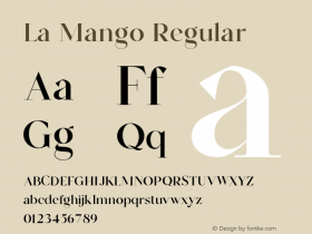 La Mango W05 Medium Version 1.00 Font Sample