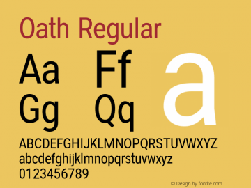 Oath-Regular Version 1.000 Font Sample