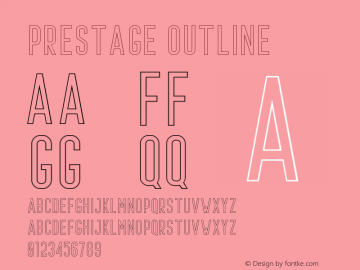 PrestageOutline Version 1.000 Font Sample