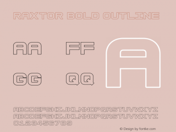 Raxtor Bold Outline Version 1.000图片样张