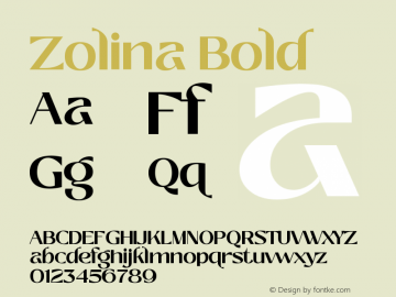 Zolina Bold Version 1.000;hotconv 1.0.109;makeotfexe 2.5.65596图片样张