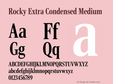 RockyExtraCond Medium Version 1.0 Font Sample