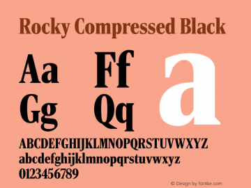 RockyComp Black Version 1.0 Font Sample