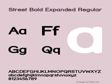 Street Bold Expanded Regular 1.0 Font Sample