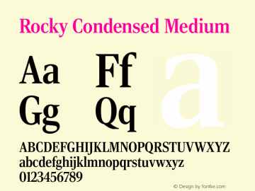 RockyCond Medium Version 1.0 Font Sample