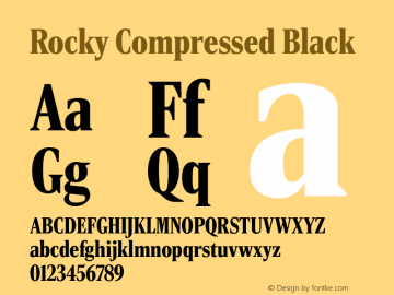 RockyComp Black Version 1.0 Font Sample