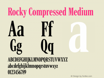 RockyComp Medium Version 1.0 Font Sample